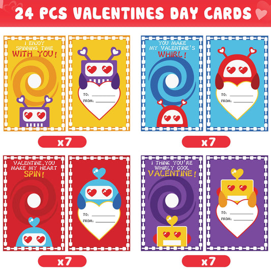 Malhaii valentines card with spinner attachment for quick gift setup