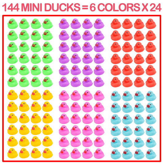 Maliweg mini rubber ducks in six colors float for bath or party play.