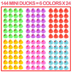 Maliweg mini rubber ducks in six colors float for bath or party play.