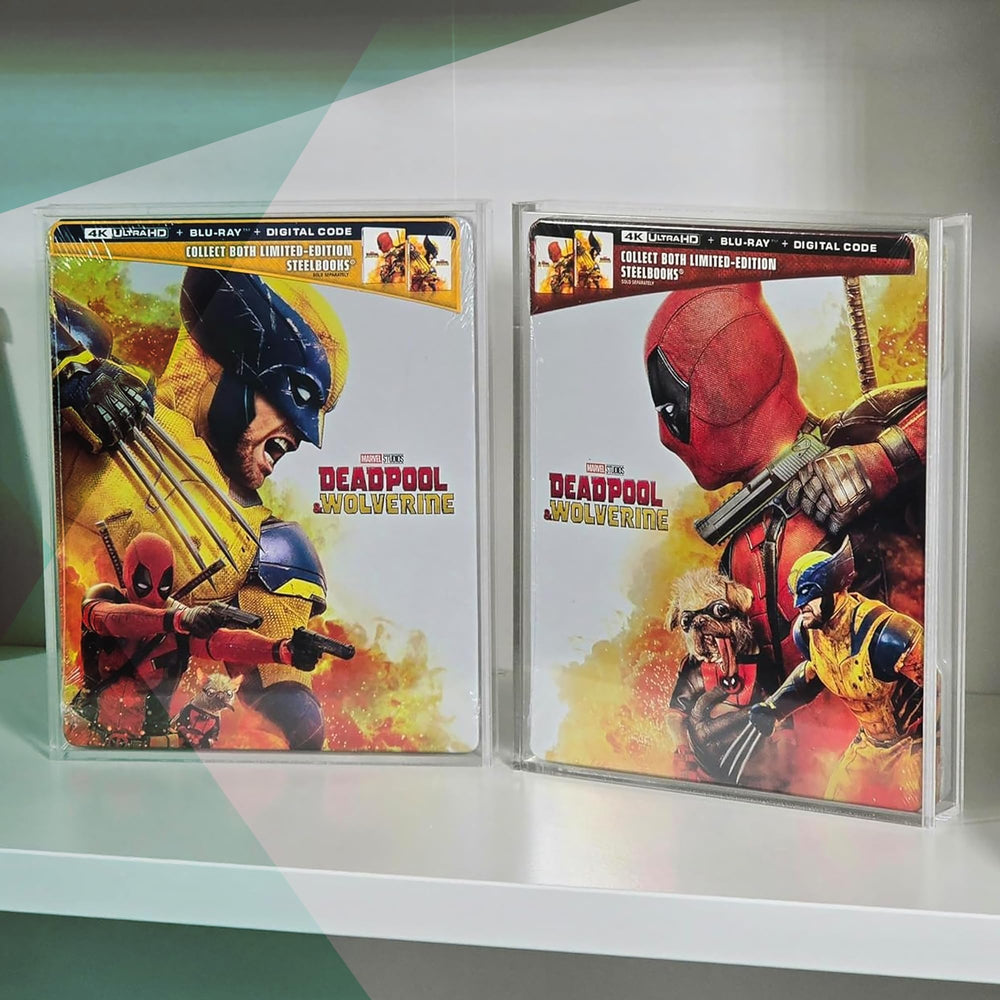 MALKO acrylic protector fits slipcovers for secure steelbook display.