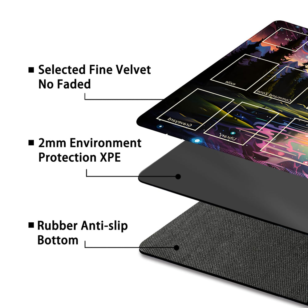 Malqiqi playmat features anti-fray edges for longer life.