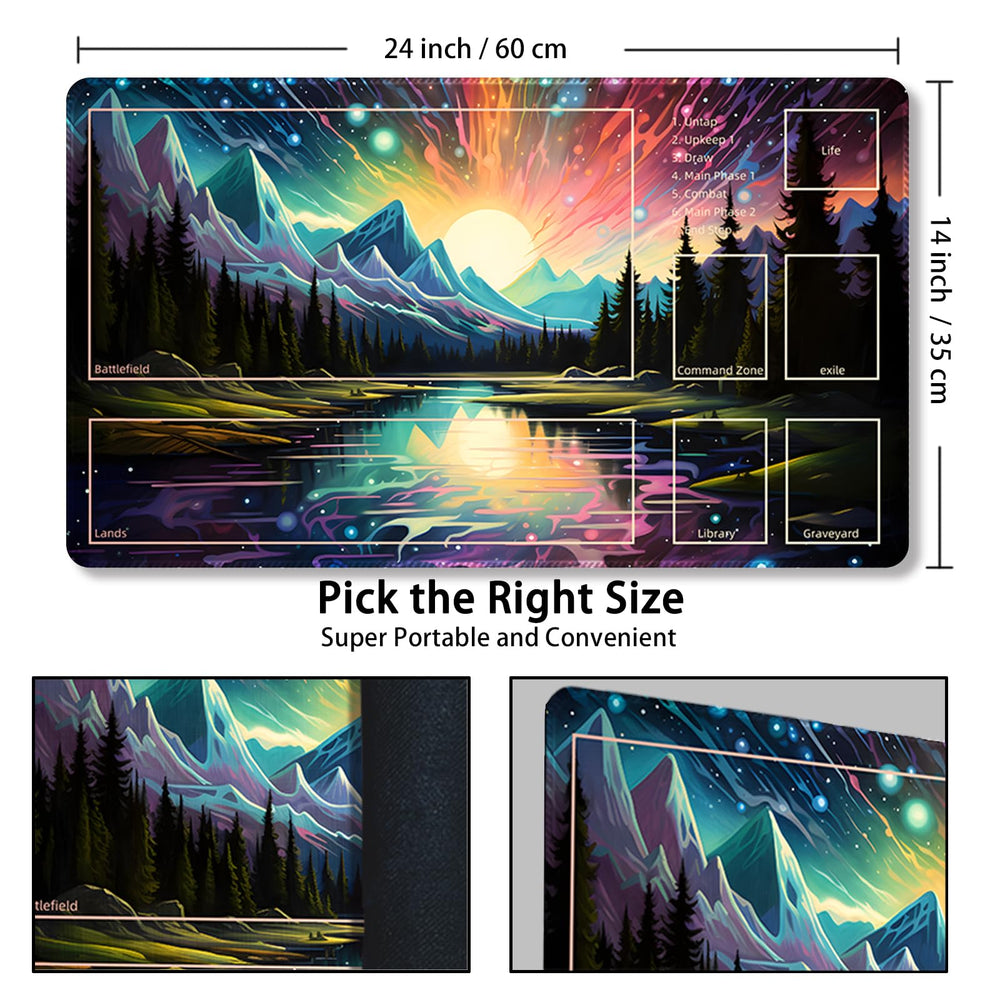 Malqiqi MTG playmat anti-slip bottom on various desk surfaces.