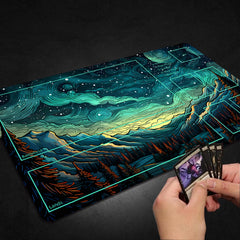 Malqiqi Playmat used as a large desk pad for PC setup and board games.