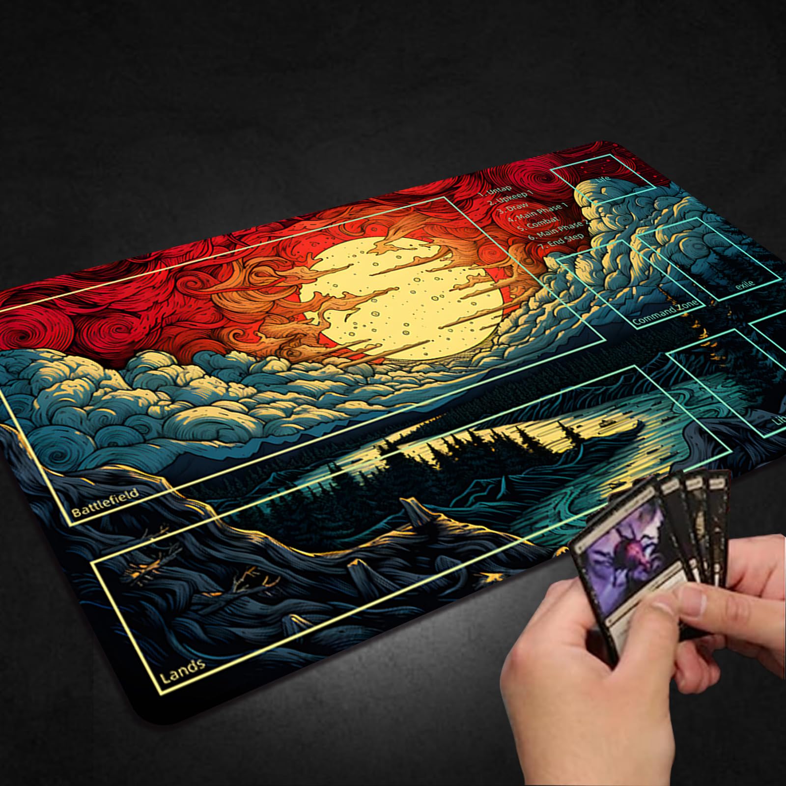 Roll-and-go Malqiqi playmat is easy to transport to tournaments.