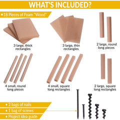 MALUVRIAN Arts and Craft Kit plastic nails and screws for pretend construction play.