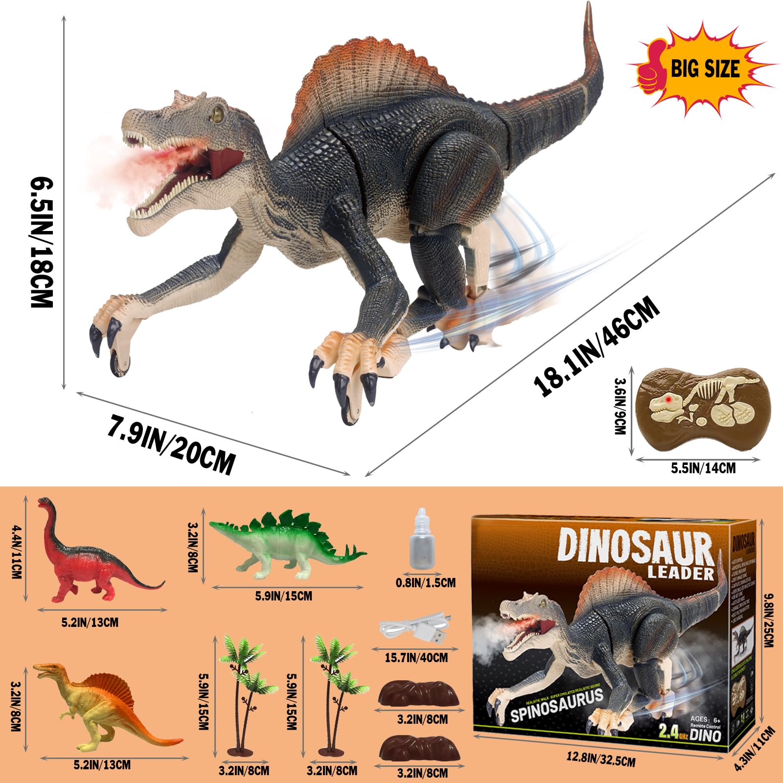 MAMABOO dino sprays fog from the head for engaging pretend adventures