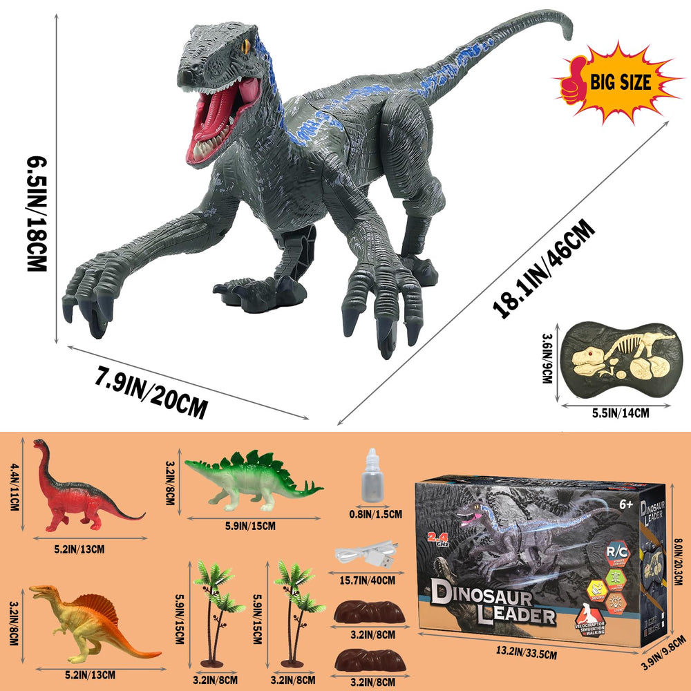 MAMABOO RC dinosaur roars and lights up for dramatic play moments.