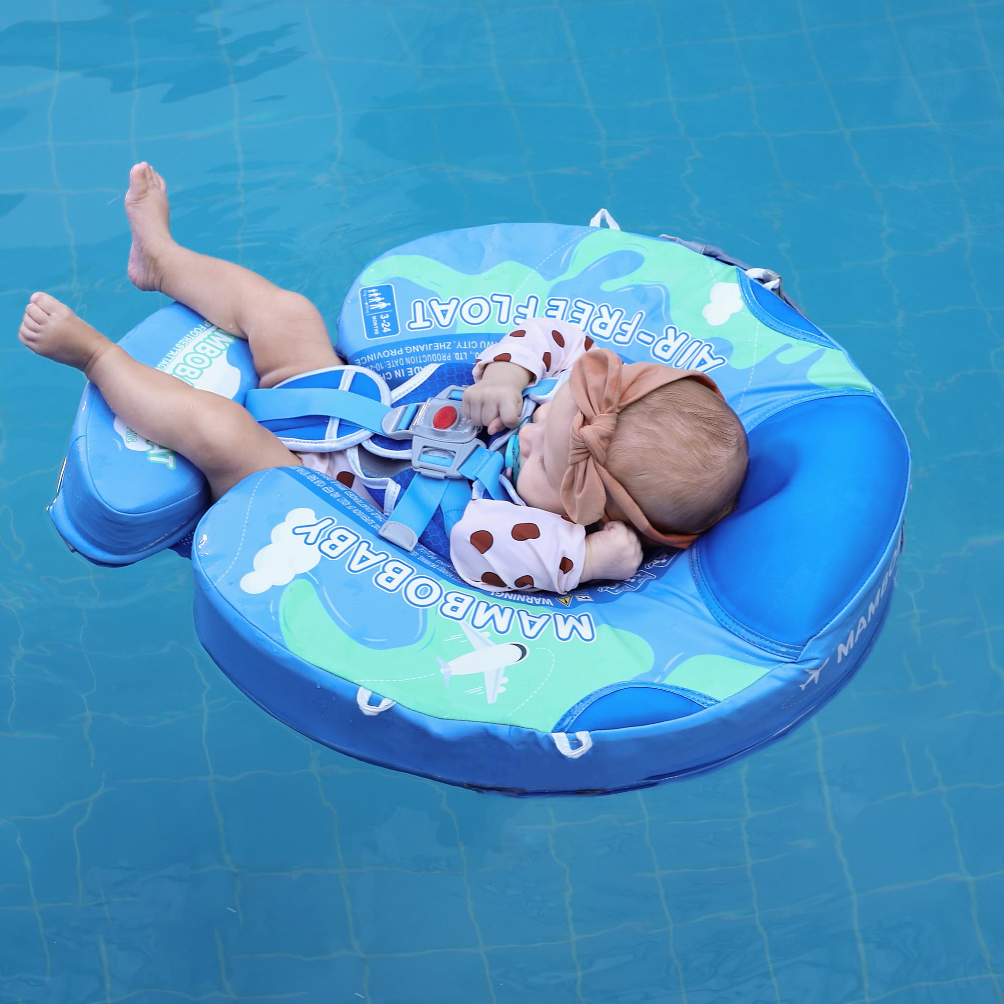 Mambobaby float soft headrest supports comfortable neck posture.