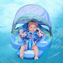 Mambobaby float UPF50 sun protection canopy shields skin from sun.