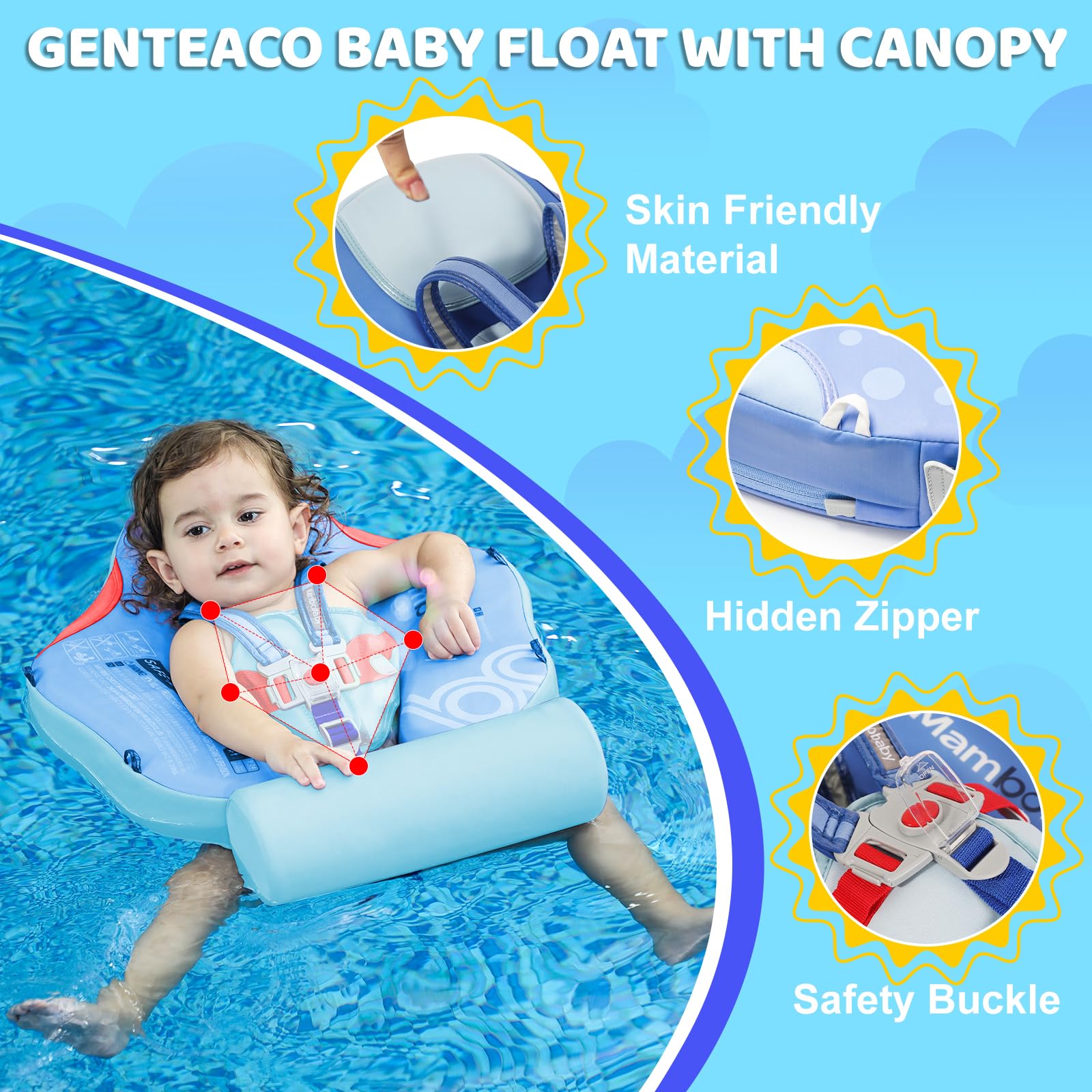 Mambobaby lightweight float is easy to carry to pools and beaches.