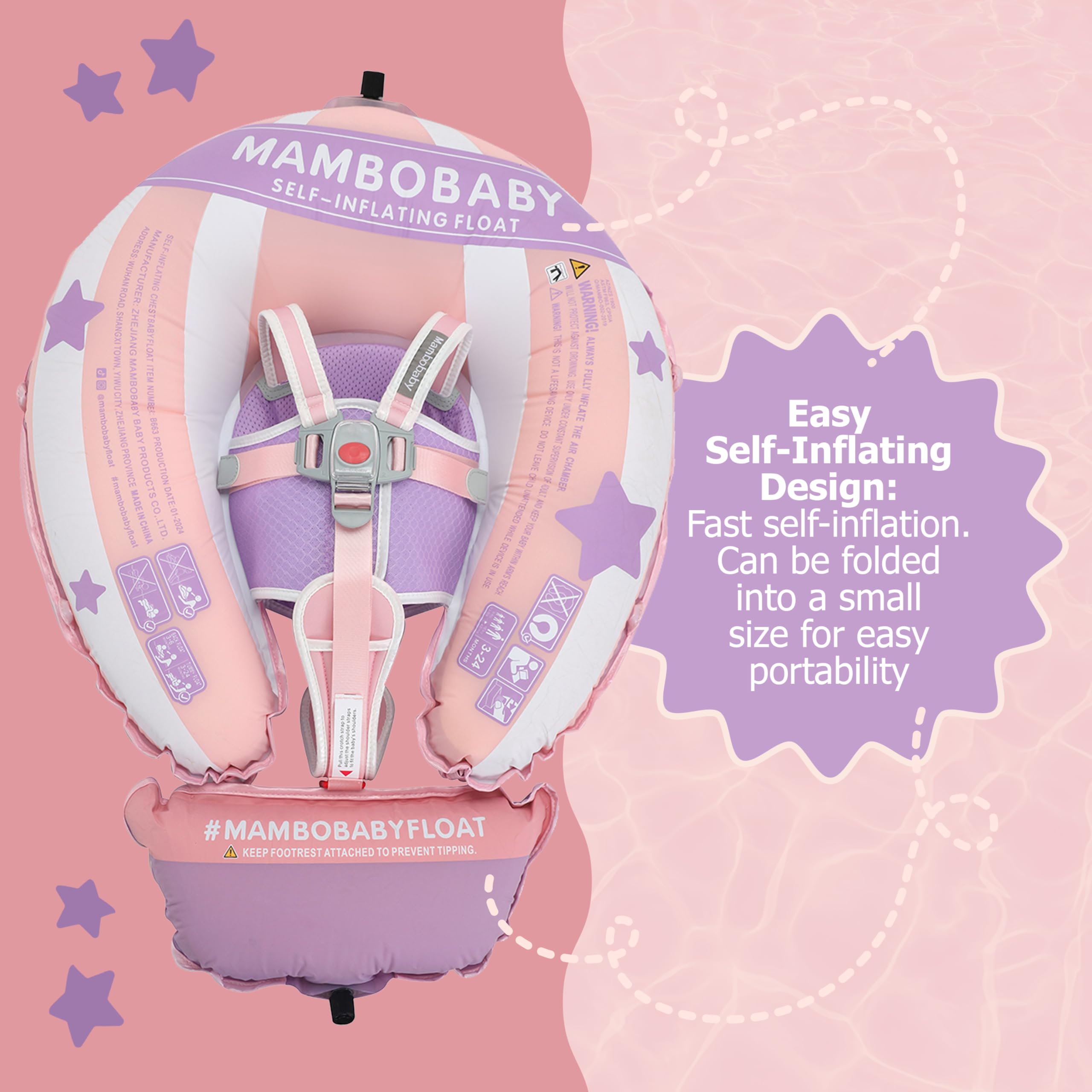 MAMBOBABYFLOAT soft-materials provide gentle contact on delicate skin.