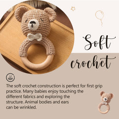 Mamimami Home BPA-free baby toy rattle with plush details for sensory exploration.