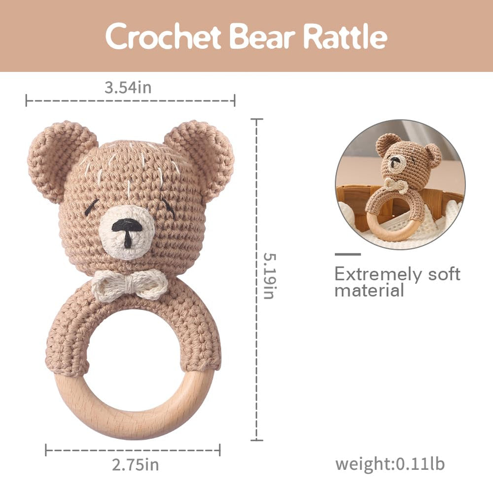 Mamimami Home colorfully shaped rattle offers visual variety and audio cues for babies.