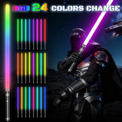 MAMXUAN 2-in-1 double saber in long mode for dynamic fights.