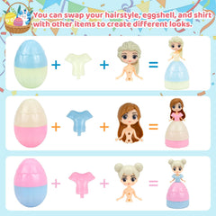 Detachable dress and top on Manaror Easter egg for mix and match outfits.