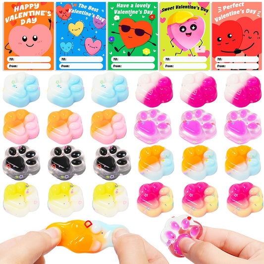 Manekulis cat-paw squishy toys in a gift-ready set for classroom fun