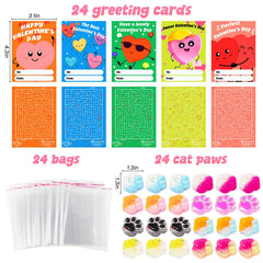 Manekulis valentines-cards with cat-paw design for easy exchanges