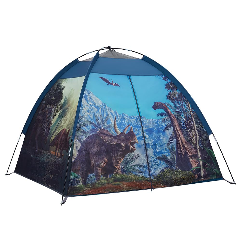 Mnagant dinosaur tent front view showing imaginative play space