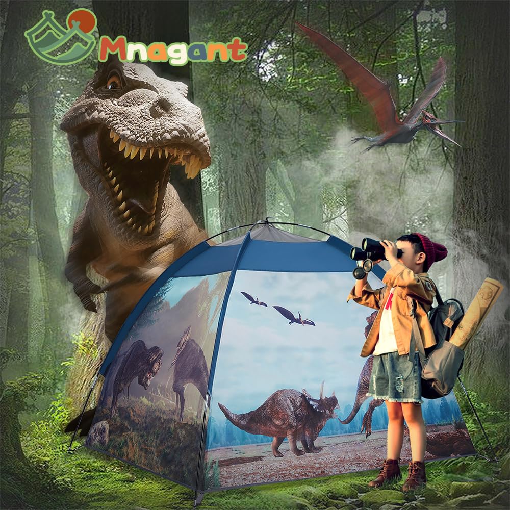 Mnagant dinosaur tent interior space for multiple children