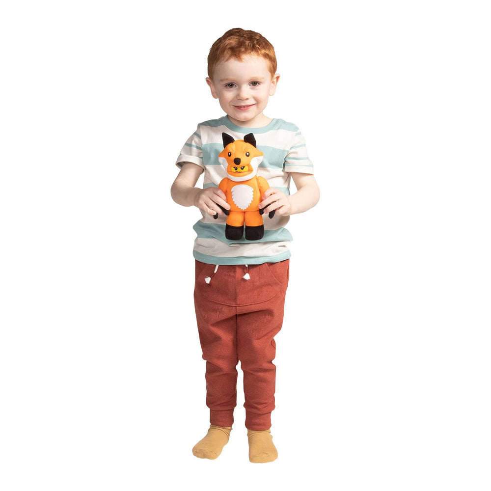 Soft plush material offers gentle squeezes during cozy reading and playtime.