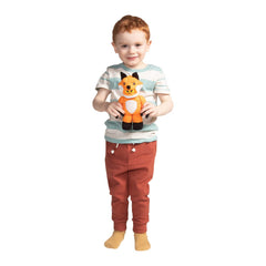 Soft plush material offers gentle squeezes during cozy reading and playtime.