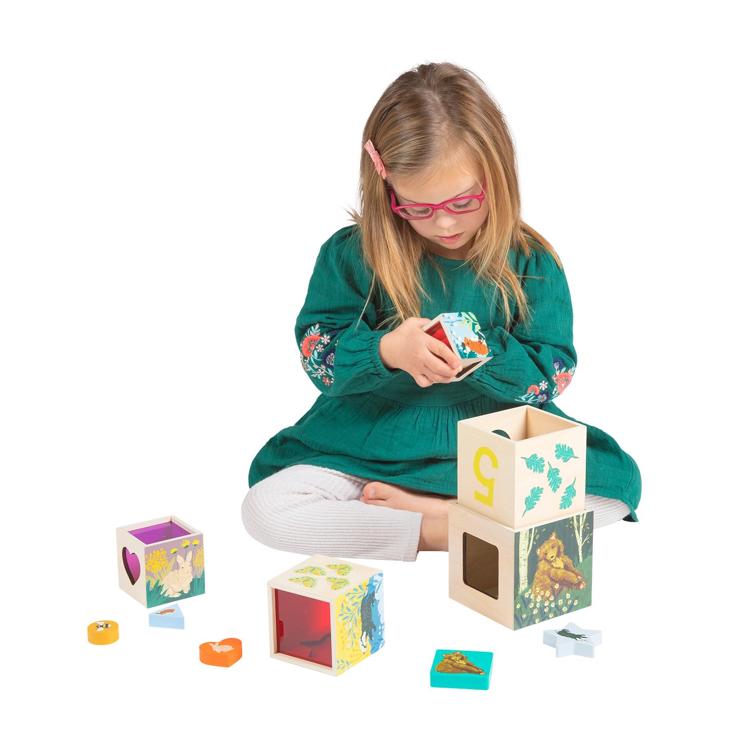 Manhattan Toy Enchanted Forest nesting design makes storage tidy between play sessions.