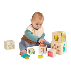 Manhattan Toy Enchanted Forest numbered sides and animal illustrations support early counting and recognition.