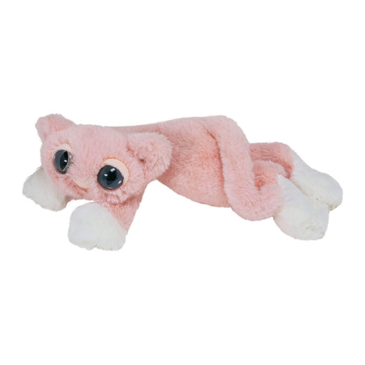 Manhattan Toy Mochi pink cat plush with oversized paws for cuddling and comfort.