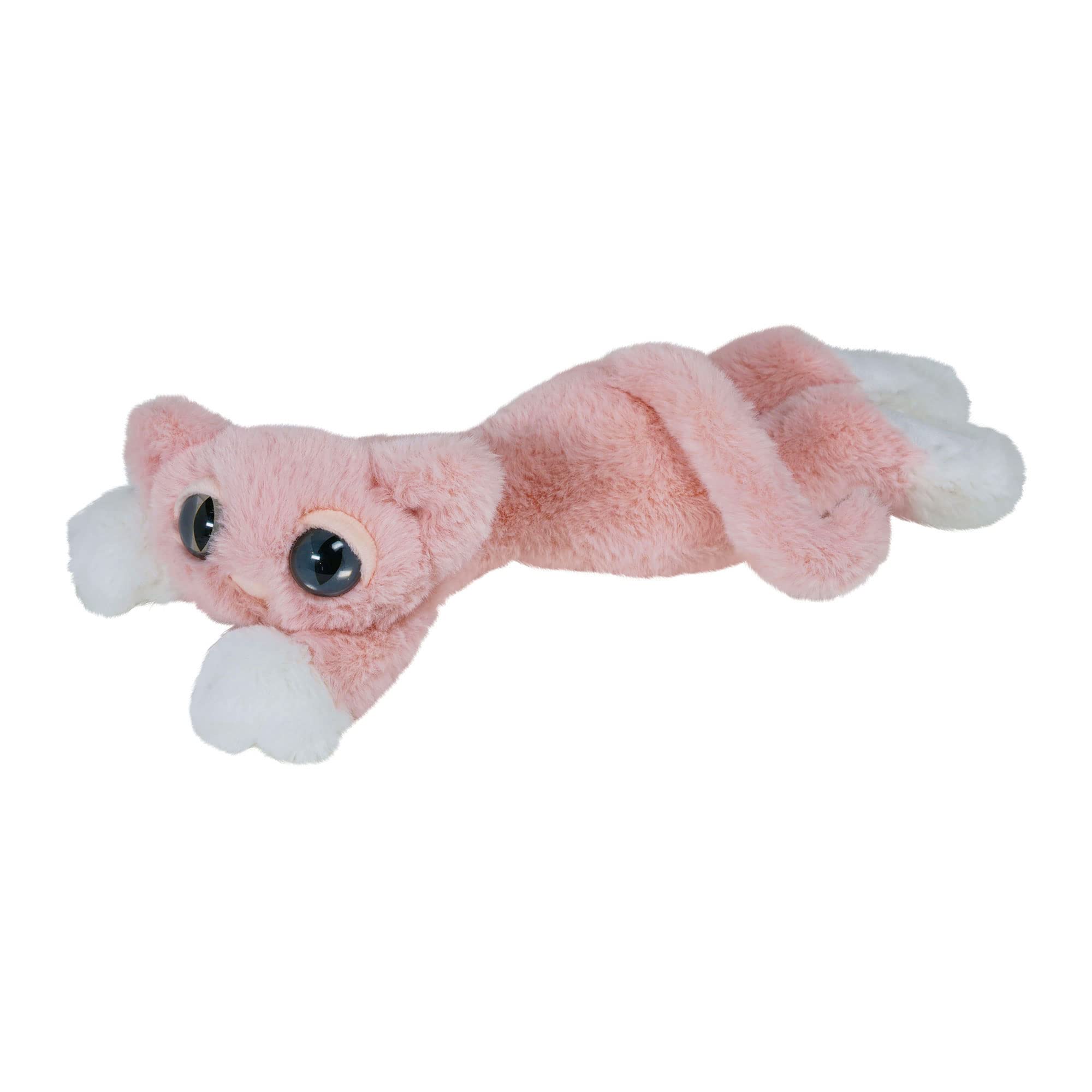Manhattan Toy Mochi pink cat plush with silky fabric for bedtime snuggles.