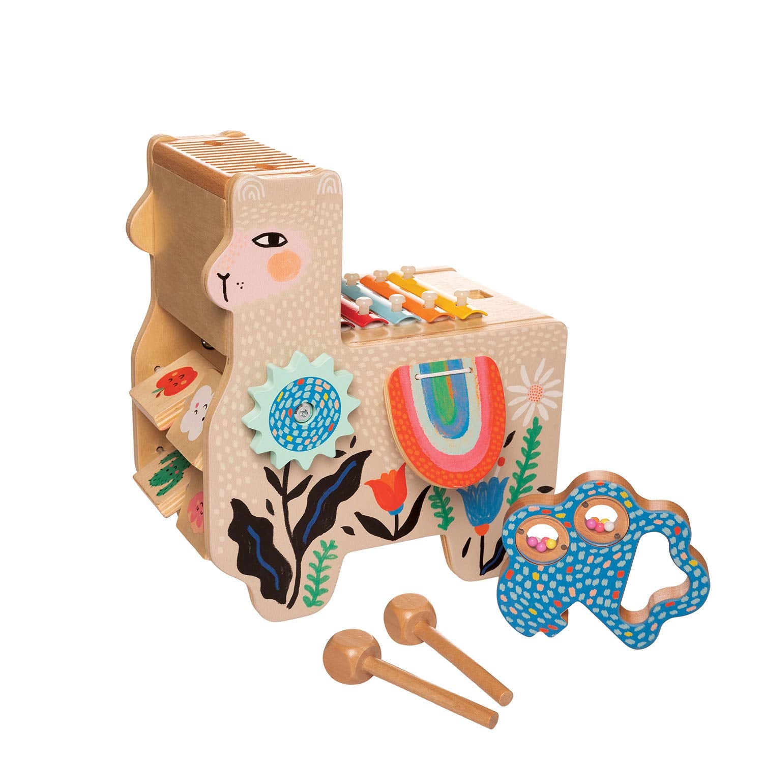 Manhattan Toy Musical Lili Llama tail maraca for portable sound play.
