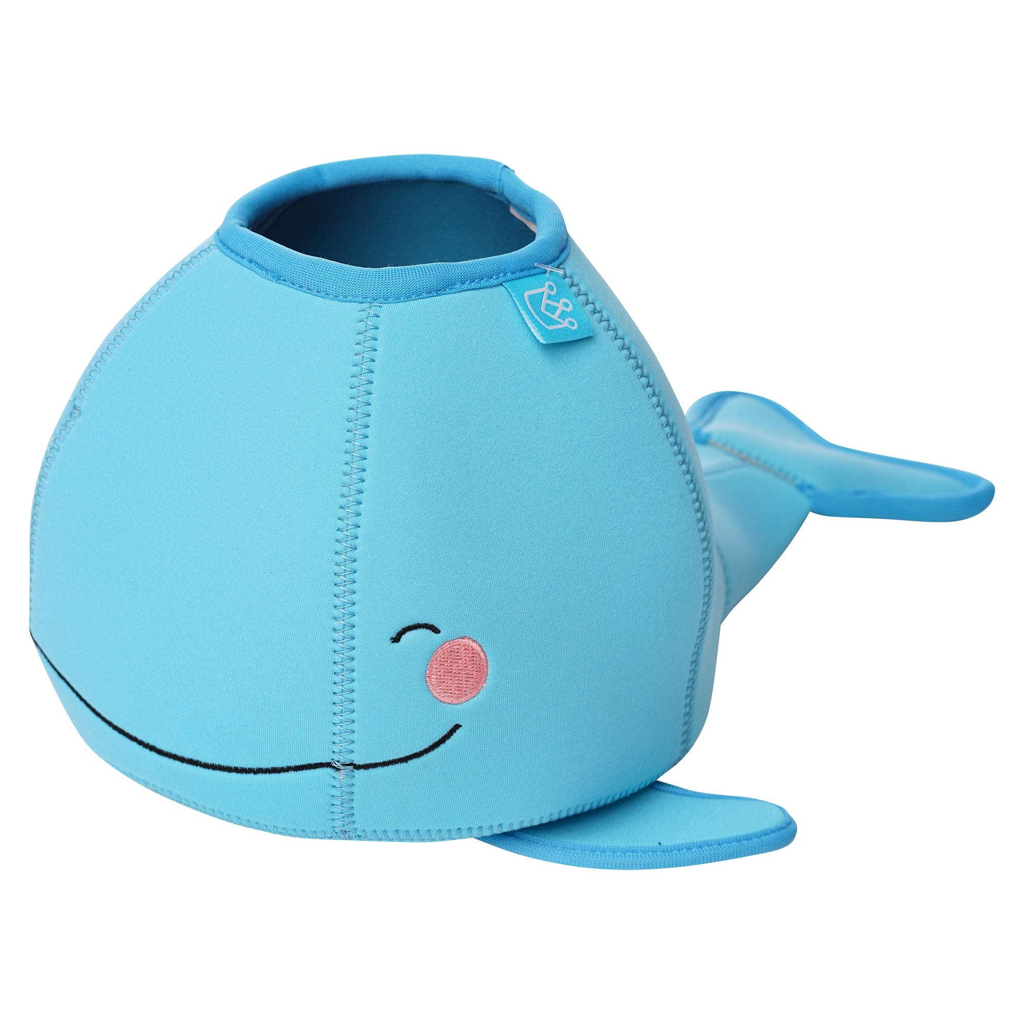 Manhattan Toy Neoprene Whale pink fish sponge adds soft, tactile bath fun.