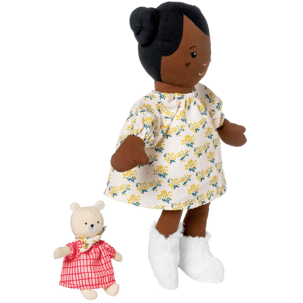 Manhattan Toy Playdate Harper floral dress and furry shoes, easy to mix and match