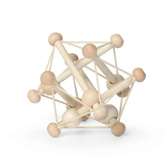 Manhattan Toy Skwish Natural Rattle and Teether sensory wooden toy promoting grabbing and cause-and-effect exploration
