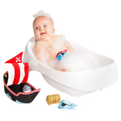 Manhattan Toy soft treasure chest stores bath treasures for later play.