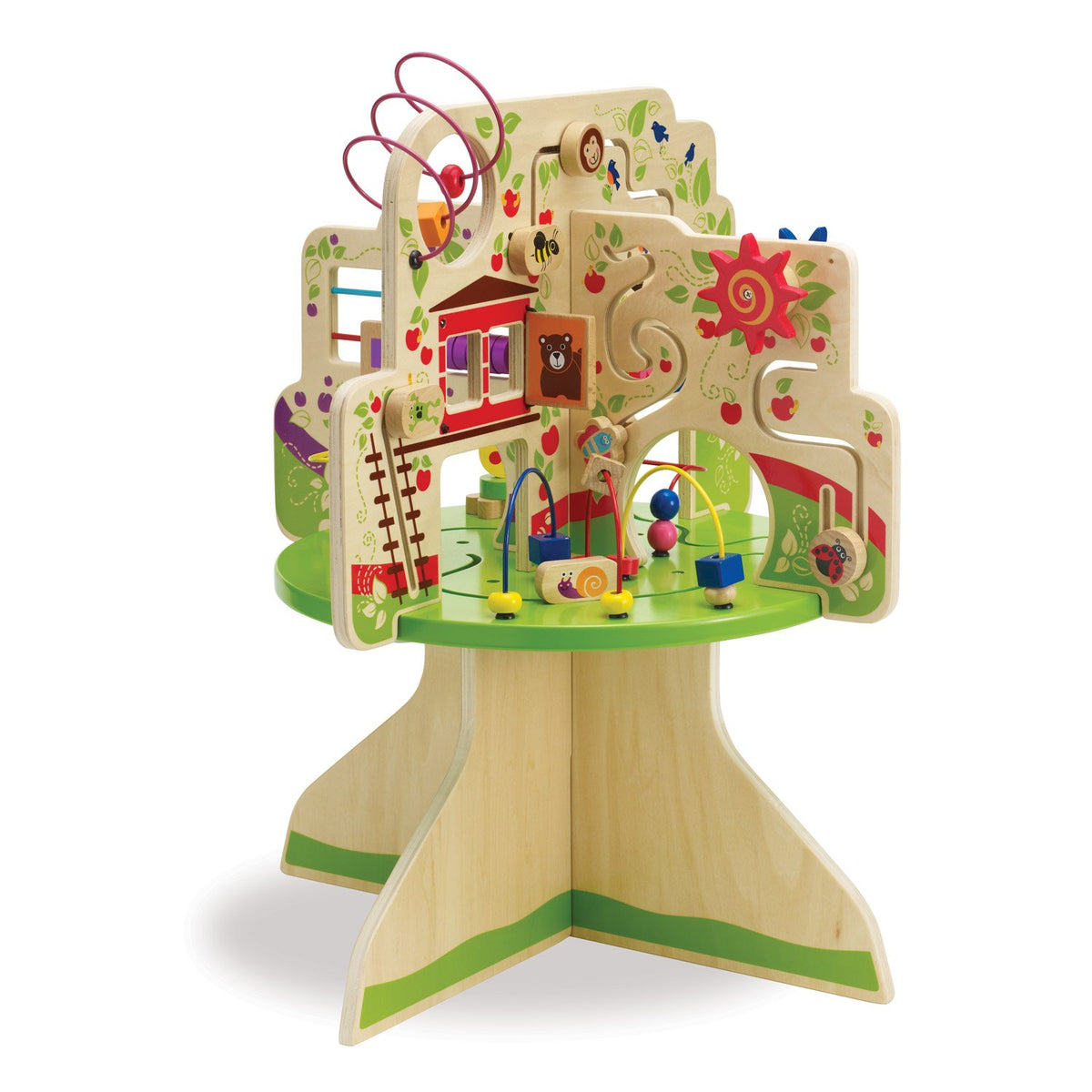 Manhattan Toy Tree Top Adventure quadrants invite toddler motor play.