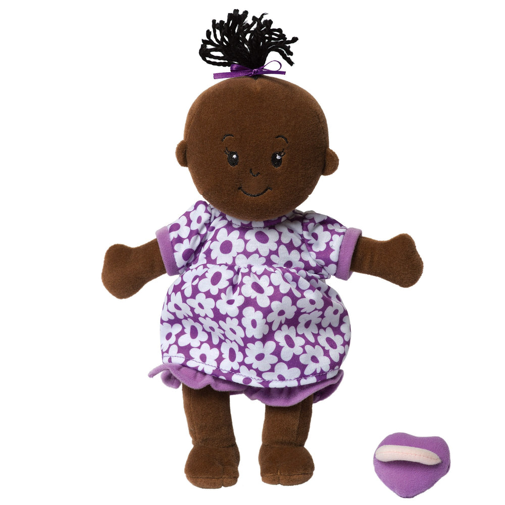 Manhattan Toy Wee Baby Stella Brown doll front view—soft, huggable companion for early nurturing play.