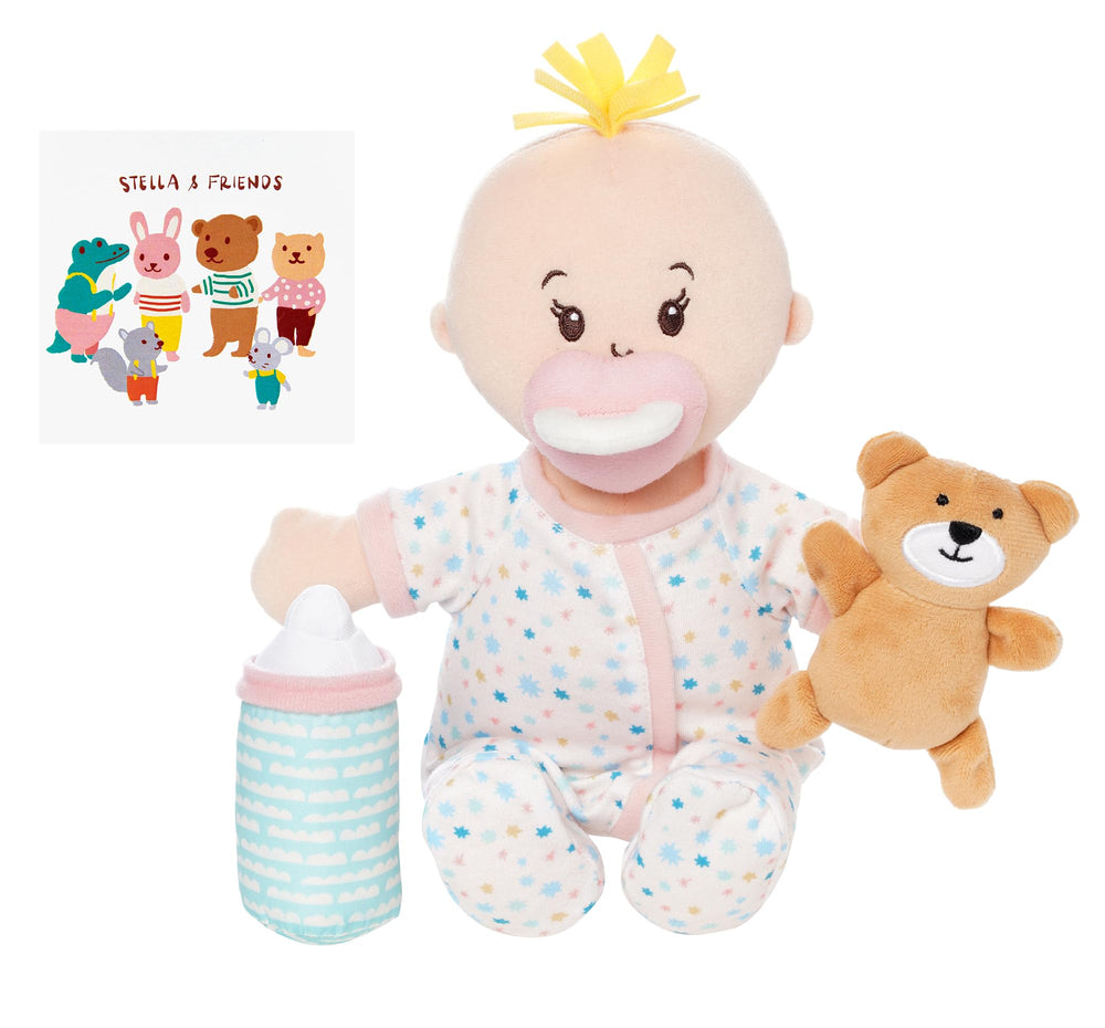 Manhattan Toy Wee Baby Stella lavender bottle for realistic feeding role play.