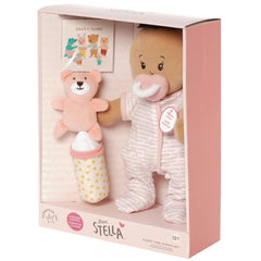 Manhattan Toy Wee Baby Stella magnetic pacifier and bottle facilitate nurturing role play.