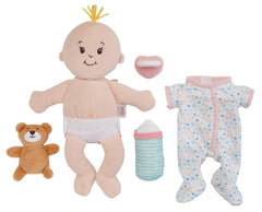 Manhattan Toy Wee Baby Stella magnetic pacifier supports lifelike nurturing moments.