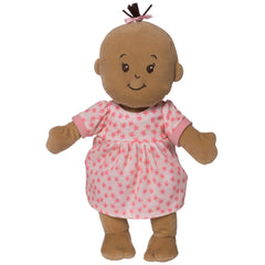Wee Baby Stella beige floral dress close-up for dressing play