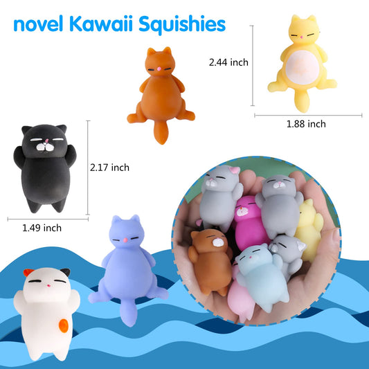 Manmel kawaii cat squishies close-up for tactile stress relief and desk decor.