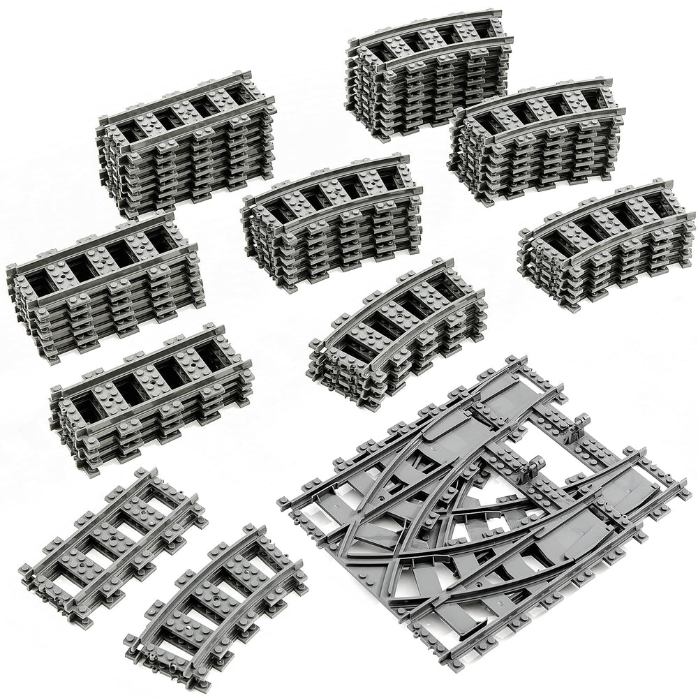 MANNIDOO Classic City Train Tracks 54-piece set with curved sections supports imaginative layouts.