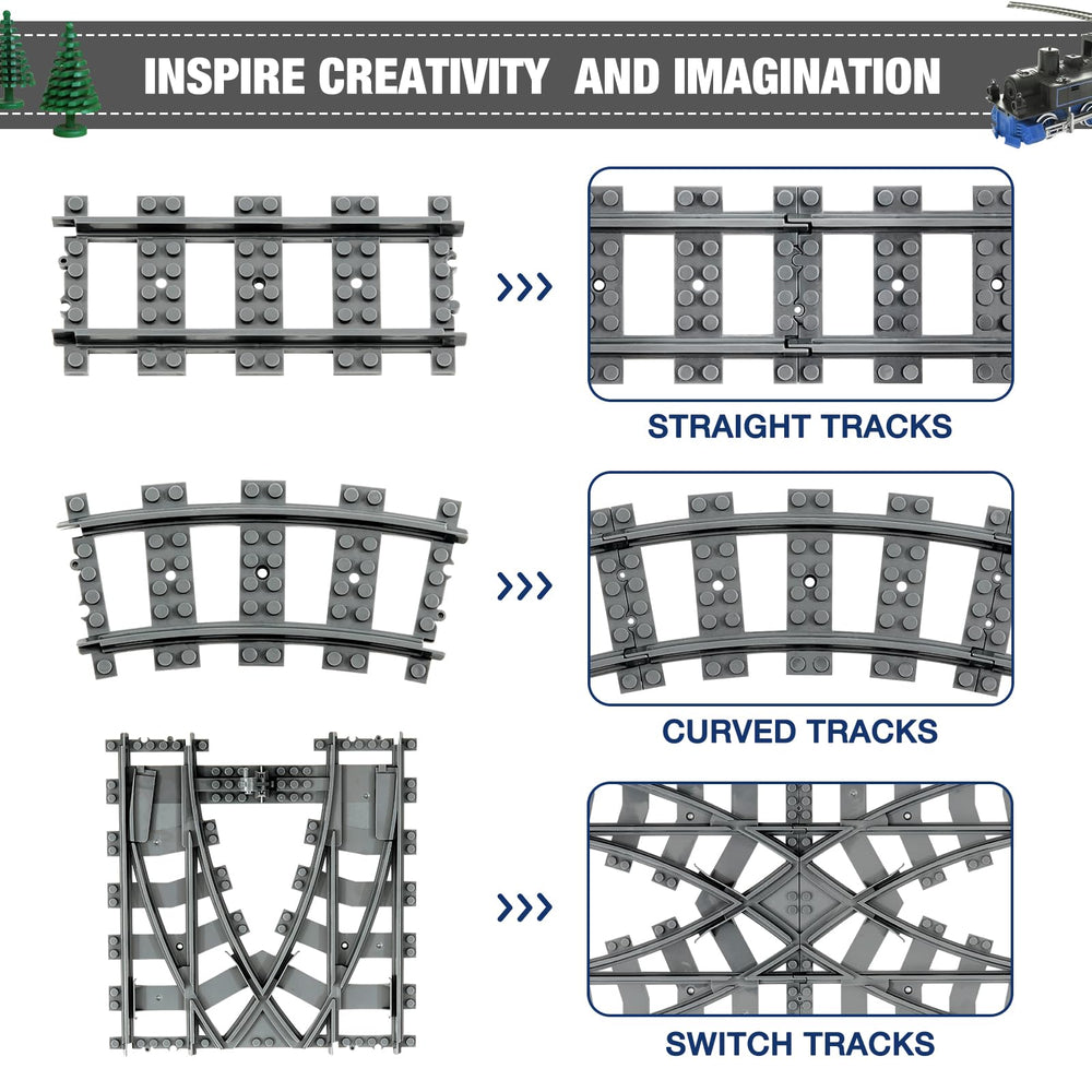 MANNIDOO curved track pieces shown for flexible design options.