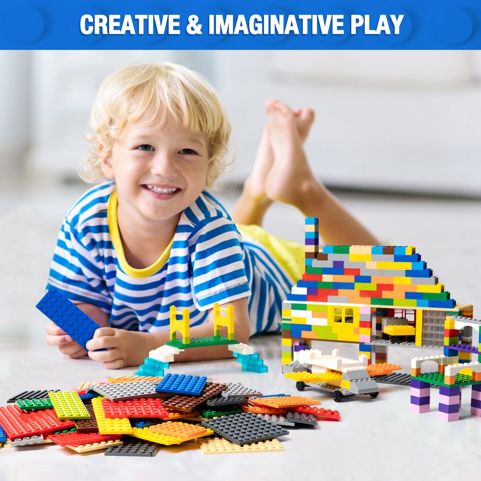 MANNIDOO flat baseplates create stable building platforms.