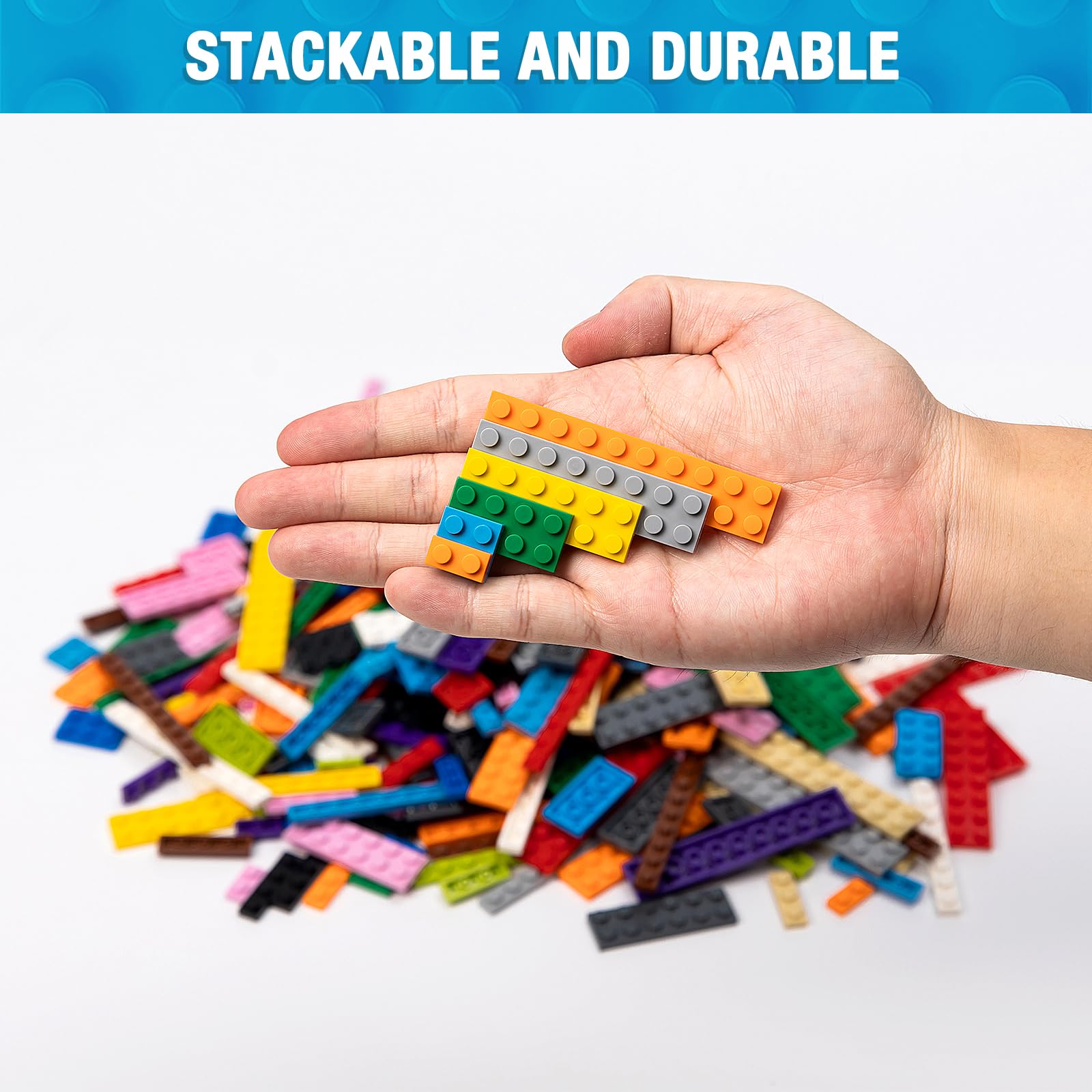 MANNIDOO 12-size kit supports imaginative structures with varied plate heights.
