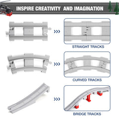MANNIDOO curved tracks create flexible layouts for varied routing and kid-friendly motion.