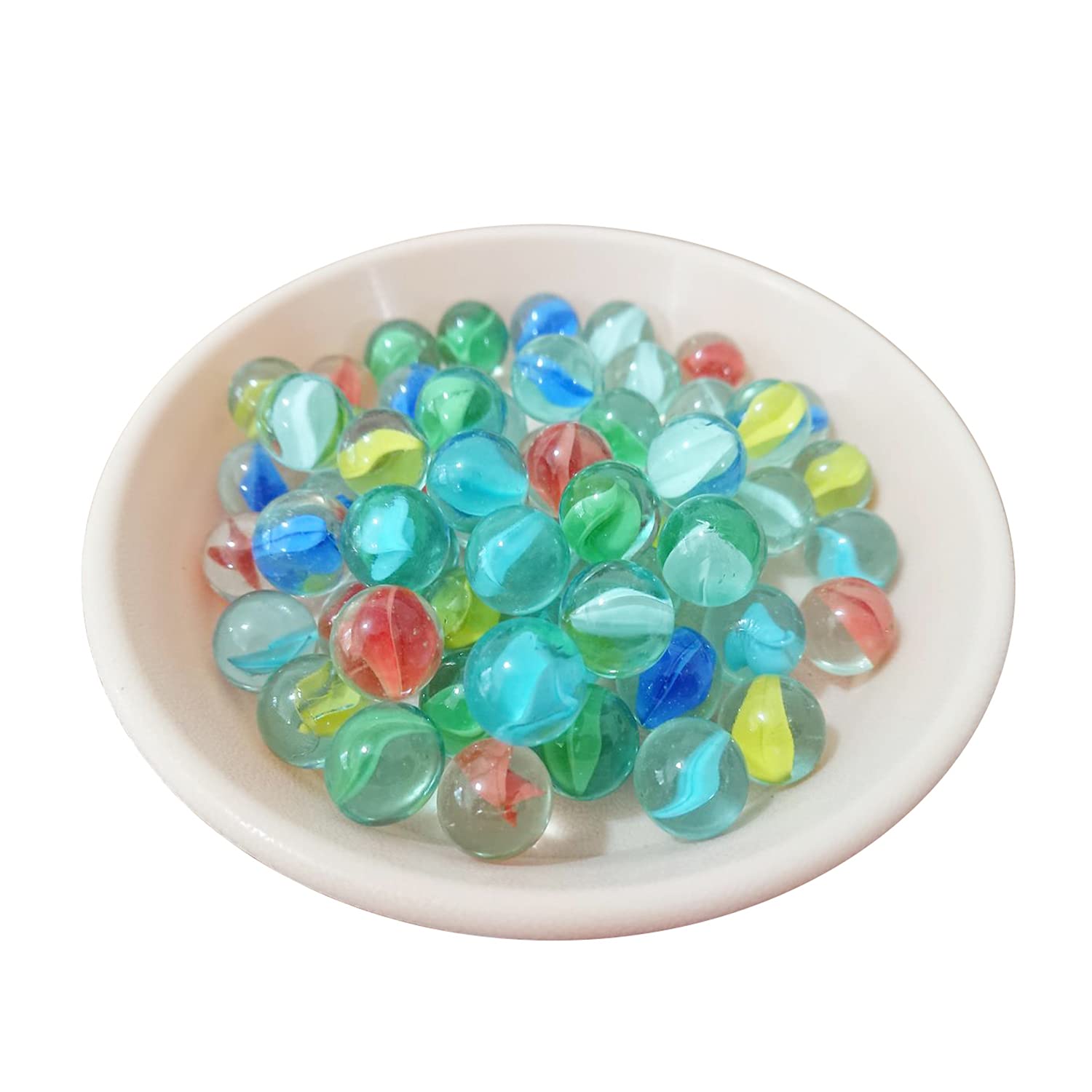 MANSHU glass marbles green 0.63 inch great for math activities and STEM projects