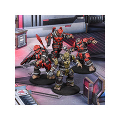 Mantic Banished Jiralhanae mercenary miniature in dynamic pose for immersive battles.