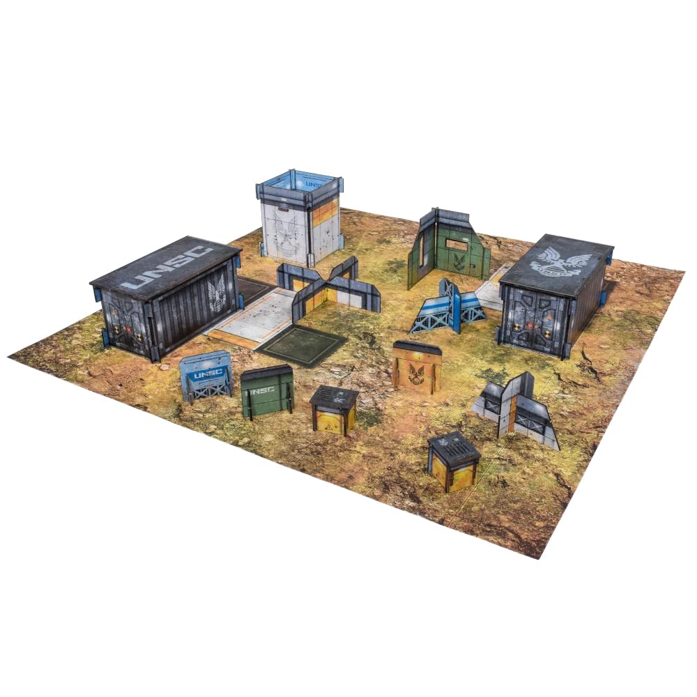 Double-sided terrain for Halo Flashpoint battles on the table.