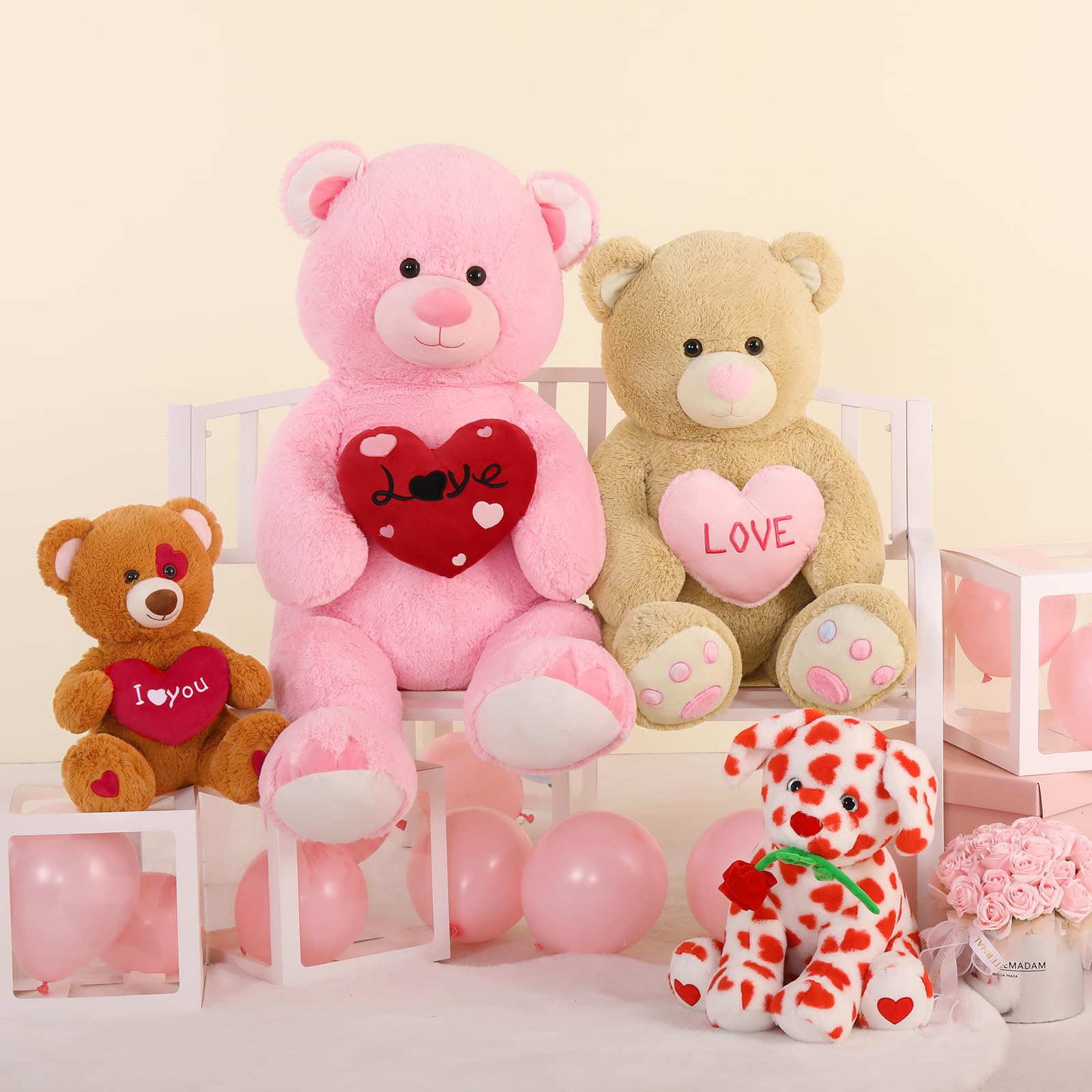 MaoGoLan 51-inch tall teddy bear standing, ideal as a comforting presence.